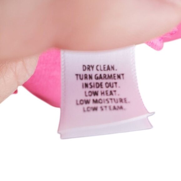 St. John Barbiecore Pink Knit Peplum Top Size 4 | Wool Blend 3/4 Sleeve Blouse - Picture 5 of 8